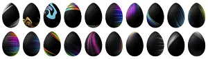 Traditional Easter Decoration Ideas Prints: Colorful Easter Eggs set, multicolored Eggs set
