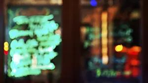 Prints of Colorful lights behind windows, motion blur, Budapest, Hungary Budapest Prints: Colorful Lights Behind Windows Print, Budapest, Hungary