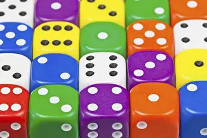 No People Studio Photography Prints: Colourful dice