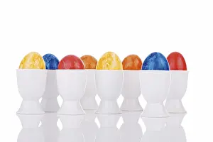 Colourful Easter Eggs Prints: Colourful easter eggs in eggcups