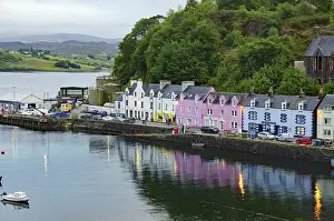 Isle Of Skye Prints: Colourful Houses Reflected in Harbour Print, Portree, Isle of Skye