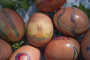 Traditional German Easter Eggs Prints: Colourful painted Easter eggs, Germany