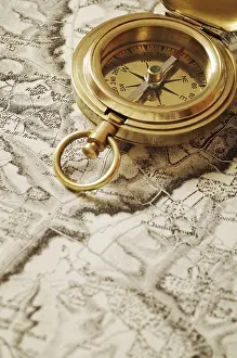 Adventure Expedition Prints: Compass and Map