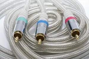Stereo Audio Cables Prints: Component video cable with a gold covering