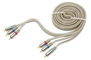 Bright White Background Photo Prints: Component video cable on a white background