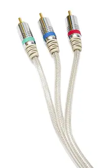 White Studio Background For Text Prints: Component video cable on a white background