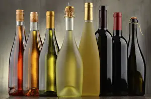 Environmentally Friendly Shopping Habits Prints: Composition with assorted bottles of wine