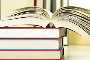 Deserted Library Prints: Composition with books on the table