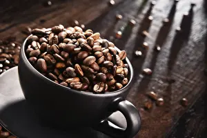 Framed Print : Composition with Cup of Coffee and Beans Print Framed Print : Composition with Cup of Coffee and Beans Print