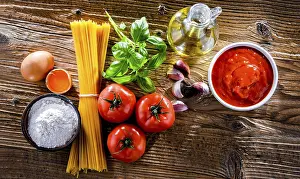 Food Photography Studio Setup Prints: Composition with dried spaghetti