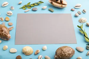 Gray Paper Sheet Mockup Prints: Composition with gray paper sheet