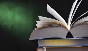 Educational Institution Art Print Prints: Composition with open book on the table