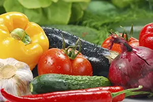 Raw Vegetable Composition Prints: Composition with raw vegetables
