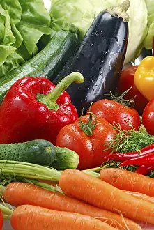 Breakfast Food Photography Prints: Composition with raw vegetables