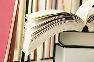 Educational Institution Images Prints: Composition with stack of books on the table
