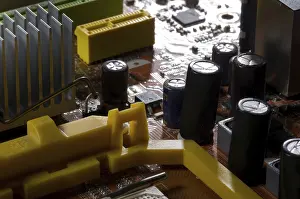 Computer Hardware Repair Prints: Computer board with the chips and wires