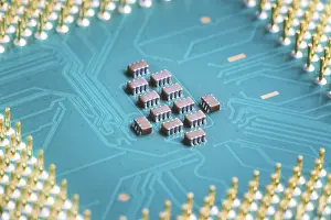 Computer Hardware Component Prints: Computer chip cpu, close up, Computer technology