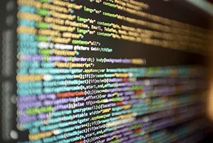Hacker Attack Prints: Computer html code on screen
