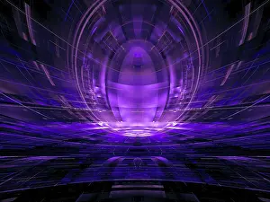 Abstract Modern Architecture Prints: Concept virtual reality, sci fi or esoteric background - abstract computer generated 3d illustration