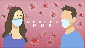 Healthcare System Illustration Prints: Conceptual design of monkeypox virus