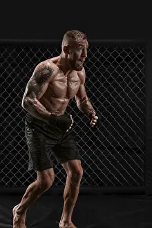 Mixed Martial Arts Image Prints: Conceptual image of a kickboxer