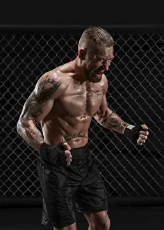 Fitness Training Gym Prints: Conceptual image of a kickboxer