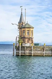 Uninhabited Harbour Scenes Prints: Constance lighthouse in the harbour