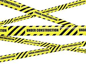 White Background Concept Image Prints: Under construction concept background