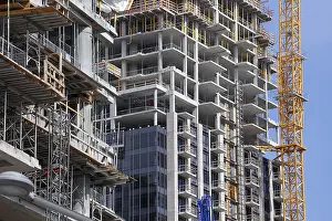 Quebec Province Buildings Prints: Construction of a high-rise building