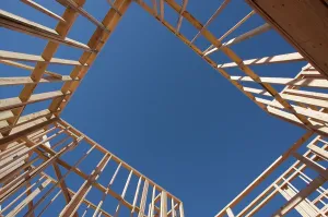 Residential Construction Framing Prints: Construction Home Framing Abstract