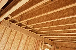 Construction Site Photoshoots Prints: Construction Home Framing Abstract