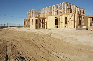Blueprints For Homes Prints: Construction Home Framing Abstract