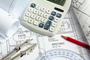 Architectural Sketch Prints: Construction Plan for Residential Building Print