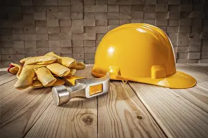 Construction Site Equipment Prints: Construction Safety Tools And Workwear