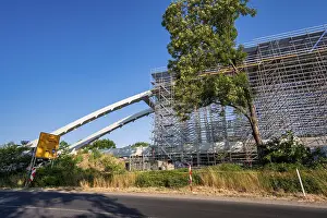 Construction Work Germany Prints: Construction site Oder Bridge Kustrin-Kietz