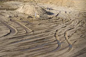 Building Site Prints: Construction site sandy soil