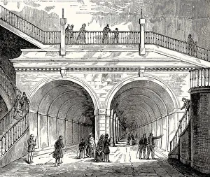Thames Tunnel Construction Prints: Construction of the Thames Tunnel, London, 1843