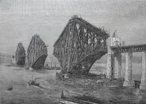 Scottish Landmark Photography Prints: Construction of the The Forth Bridge