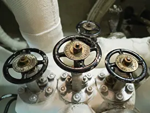 Prints of Control Wheels on HMS Belfast HMS Belfast Prints: HMS Belfast Control Wheels Print