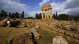 Deserted Temple In Sicily Prints: Corner of a temple, columns, chapter