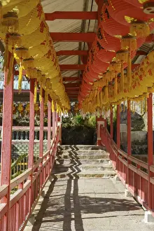 Framed Print : Pattaya Corridor Red Lantern Print