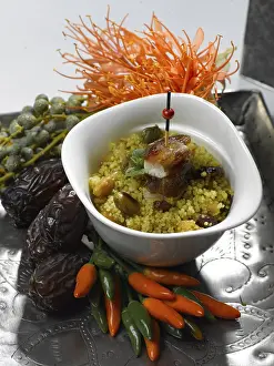 Studio Shot Of Food Prints: Couscous with dates