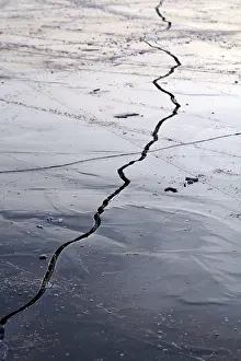Frozen Water Body Prints: Crack in the ice