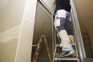 Residential Building Renovation Prints: Craftsmen doing drywall work