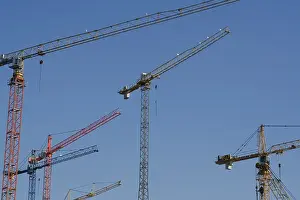 Large Construction Sites Prints: Cranes