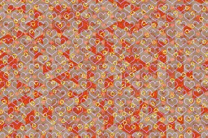 Abstract Heart Background Prints: Creative abstract heart pattern background texture