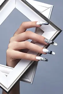 Studio Beauty Shots Prints: Creative gradient design of nails on female hands