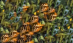 Atmospheric Nighttime Scene Prints: Creative shot, abstract, dancing light