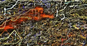 Multicoloured Night View Prints: Creative shot, abstract, dancing light