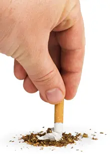 Bright Background Studio Shot Prints: Crumpled cigarette and tabaco